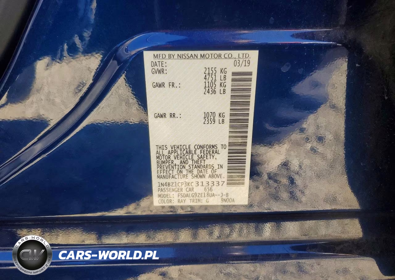 2019 Nissan Leaf Sl Plus VIN:1N4BZ1CP3KC313337 - 13
