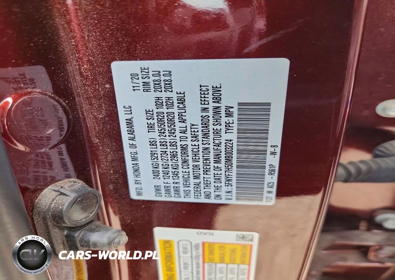 2021 Honda Passport Exl VIN:5FNYF7H50MB003224 - 12
