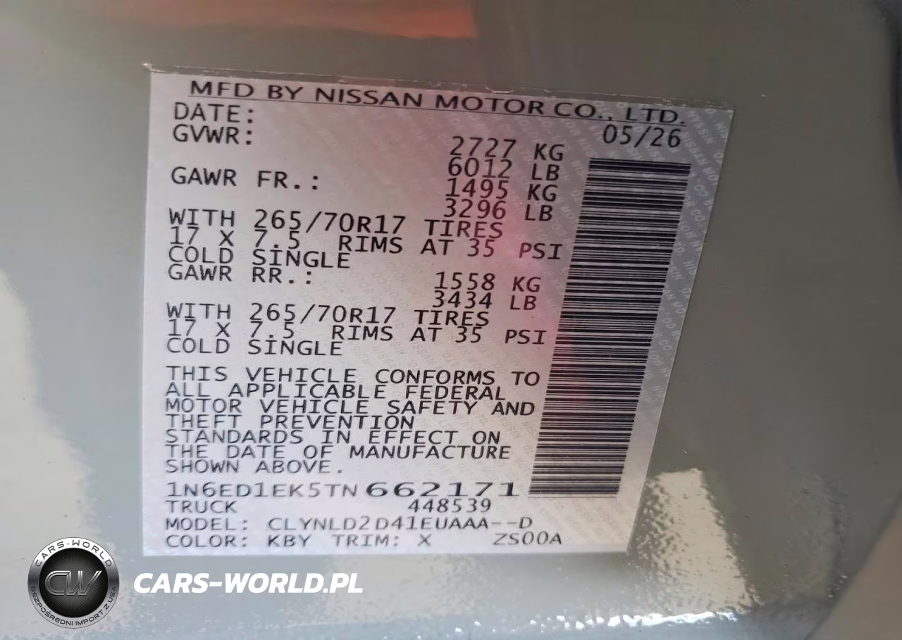 2026 Nissan Frontier Pro-4X VIN:1N6ED1EK5TN662171 - 14