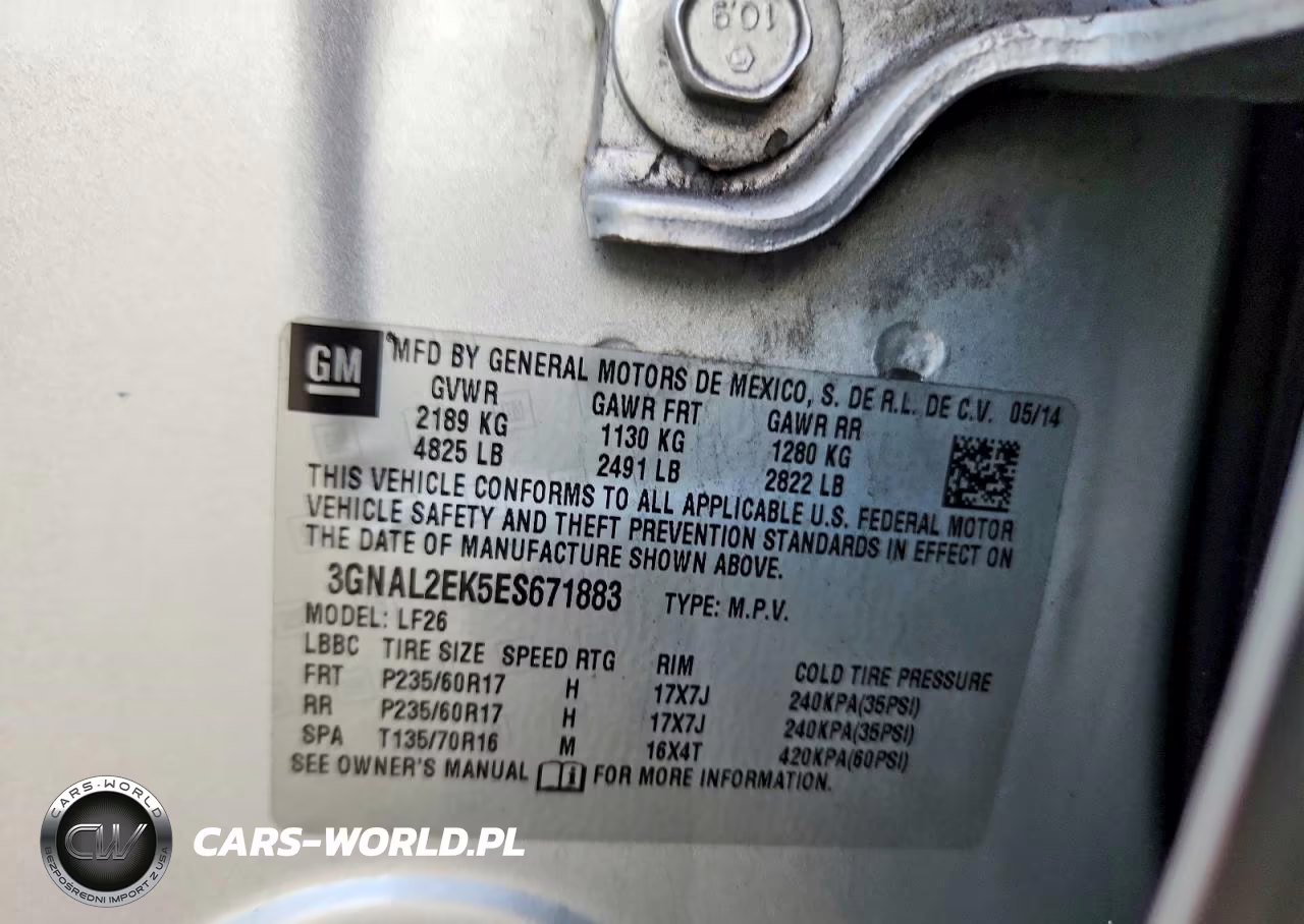 2014 Chevrolet Captiva Ls VIN:3GNAL2EK5ES671883 - 13