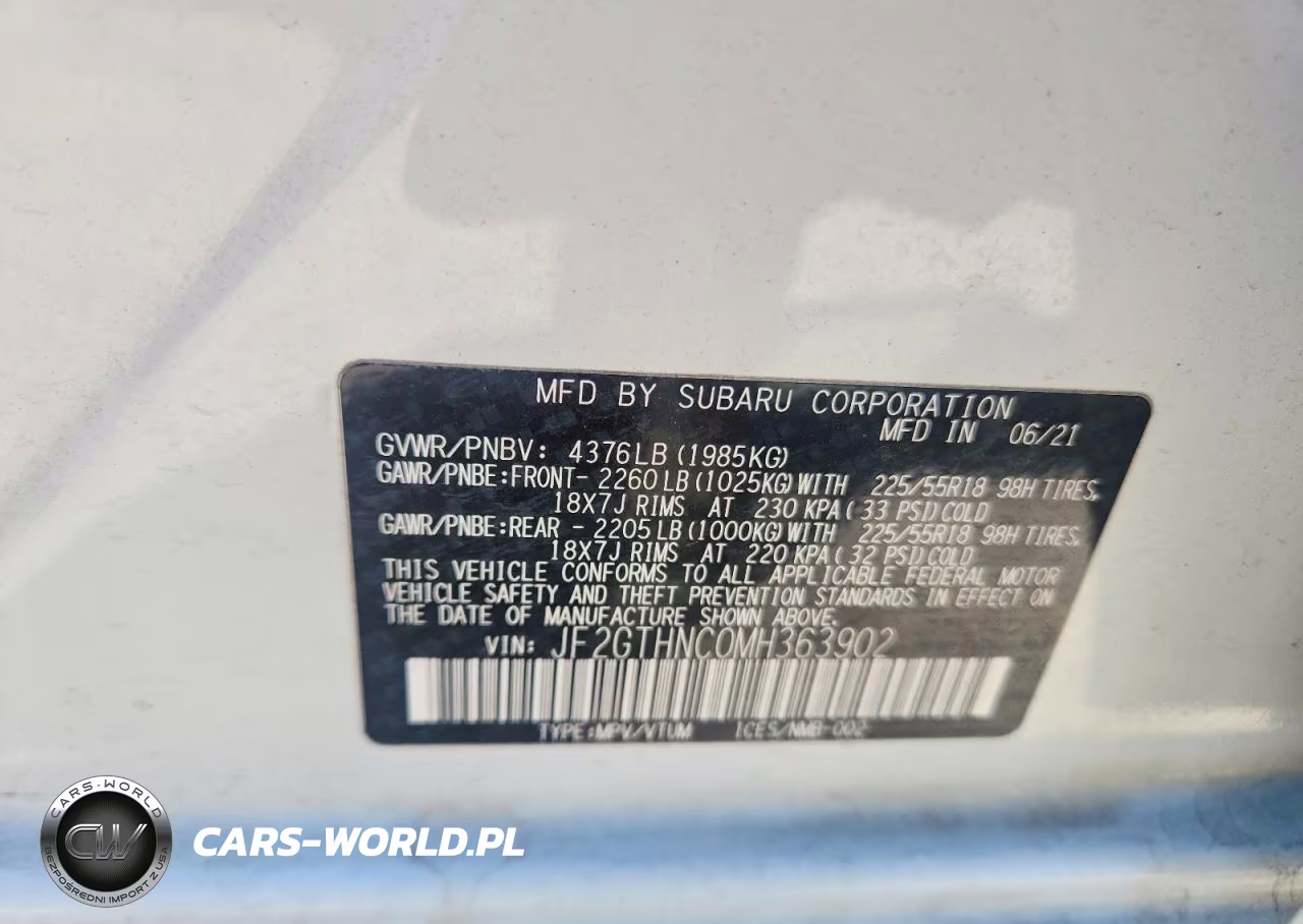 2021 Subaru Crosstrek Limited VIN:JF2GTHNC0MH363902 - 13