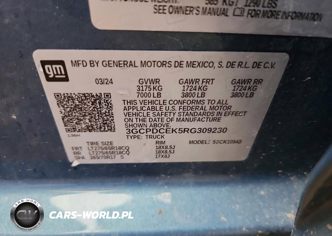 2024 Chevrolet Silverado K1500 Trail Boss Custom VIN:3GCPDCEK5RG309230 - 12