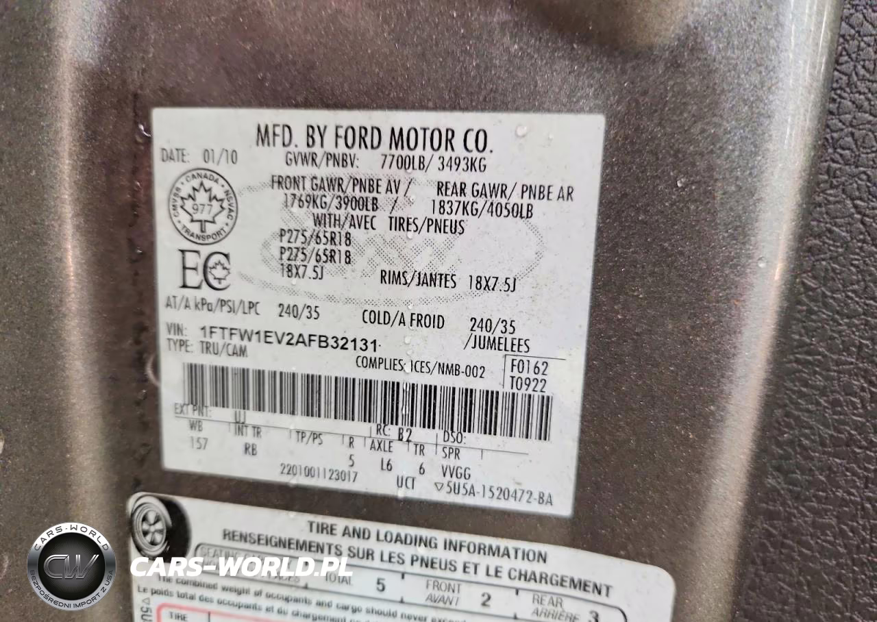2010 Ford F150 Supercrew VIN:1FTFW1EV2AFB32131 - 12