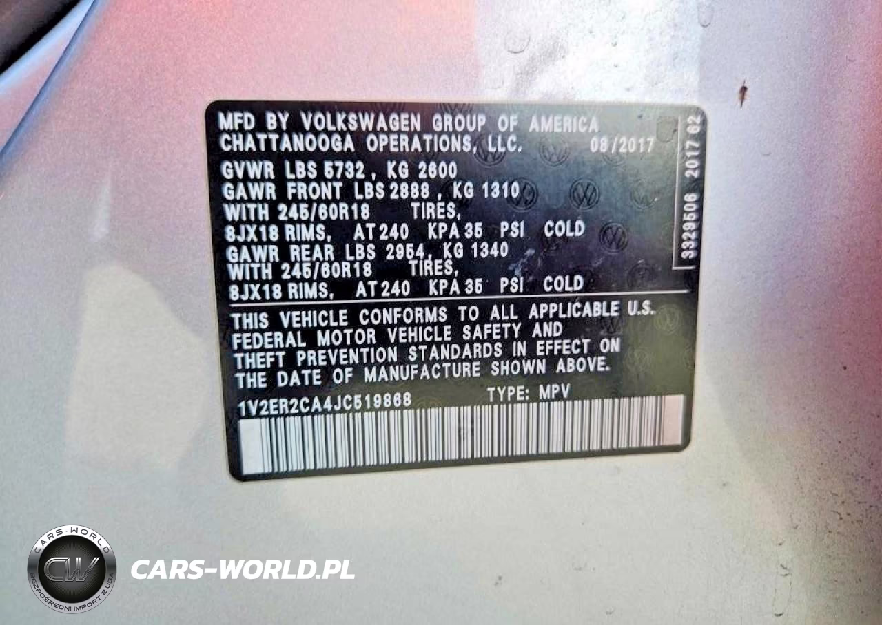 2018 Volkswagen Atlas Sel VIN:1V2ER2CA4JC519868 - 13