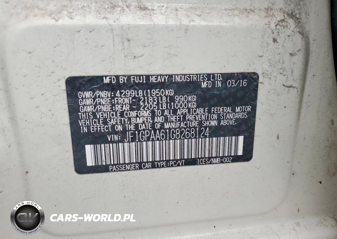 2016 Subaru Impreza VIN:JF1GPAA61G8268124 - 13