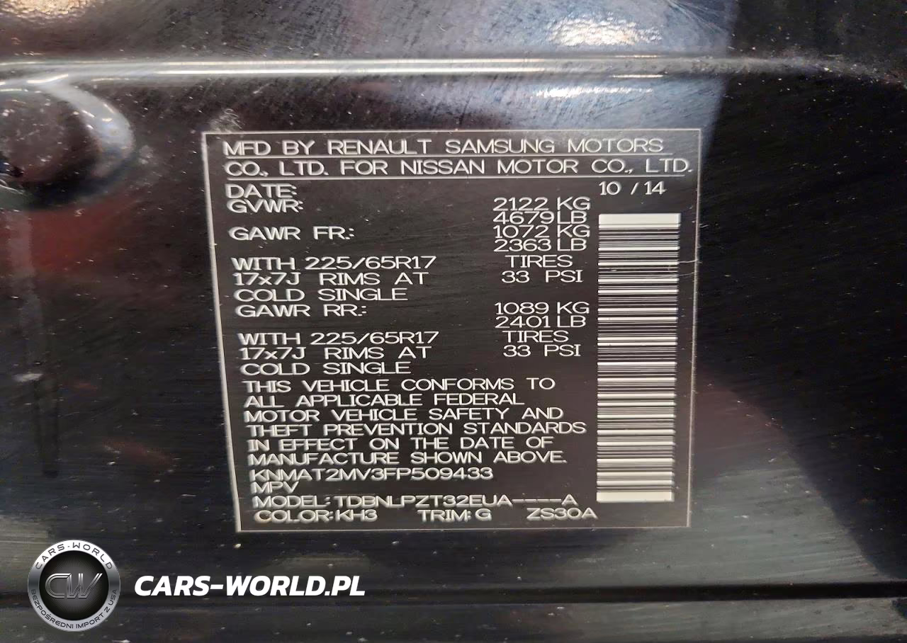 2015 Nissan Rogue S VIN:KNMAT2MV3FP509433 - 13