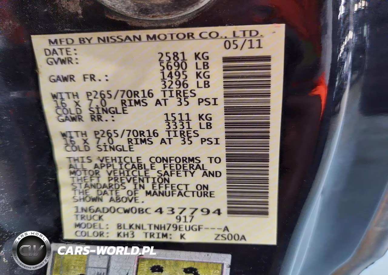 2011 Nissan Frontier Sv V6 VIN:1N6AD0CW0BC437794 - 12