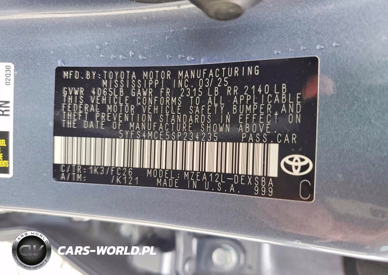 2025 Toyota Corolla Se VIN:5YFS4MCE5SP234235 - 12