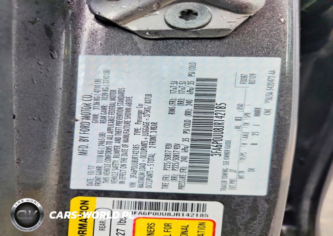2018 Ford Fusion S Hybrid VIN:3FA6P0UU8JR142185 - 12