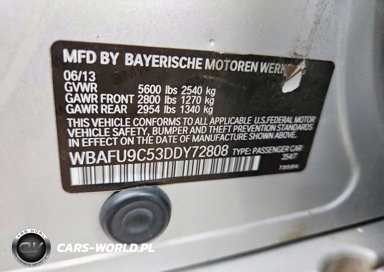 2013 BMW 550 Xi VIN:WBAFU9C53DDY72808 - 12