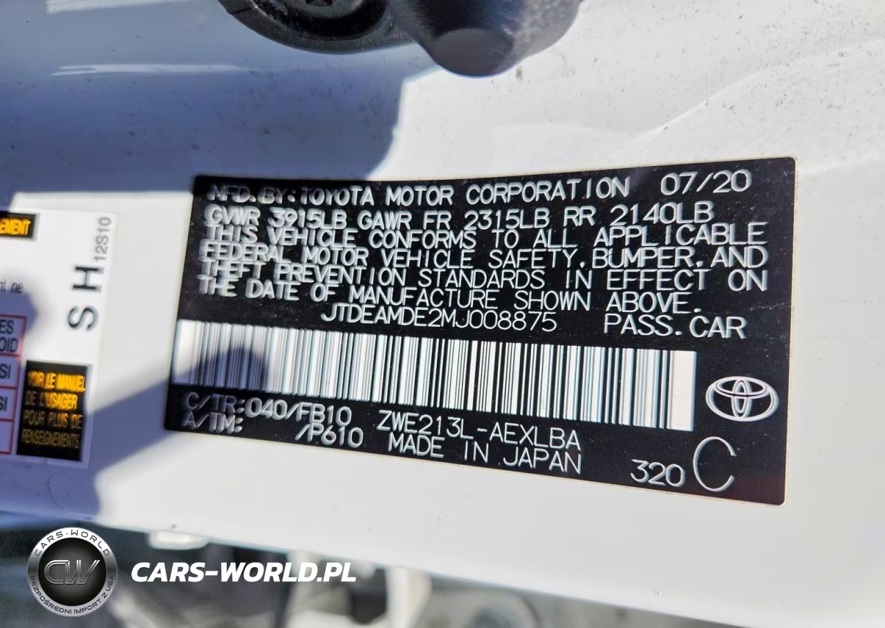 2021 Toyota Corolla Le VIN:JTDEAMDE2MJ008875 - 13