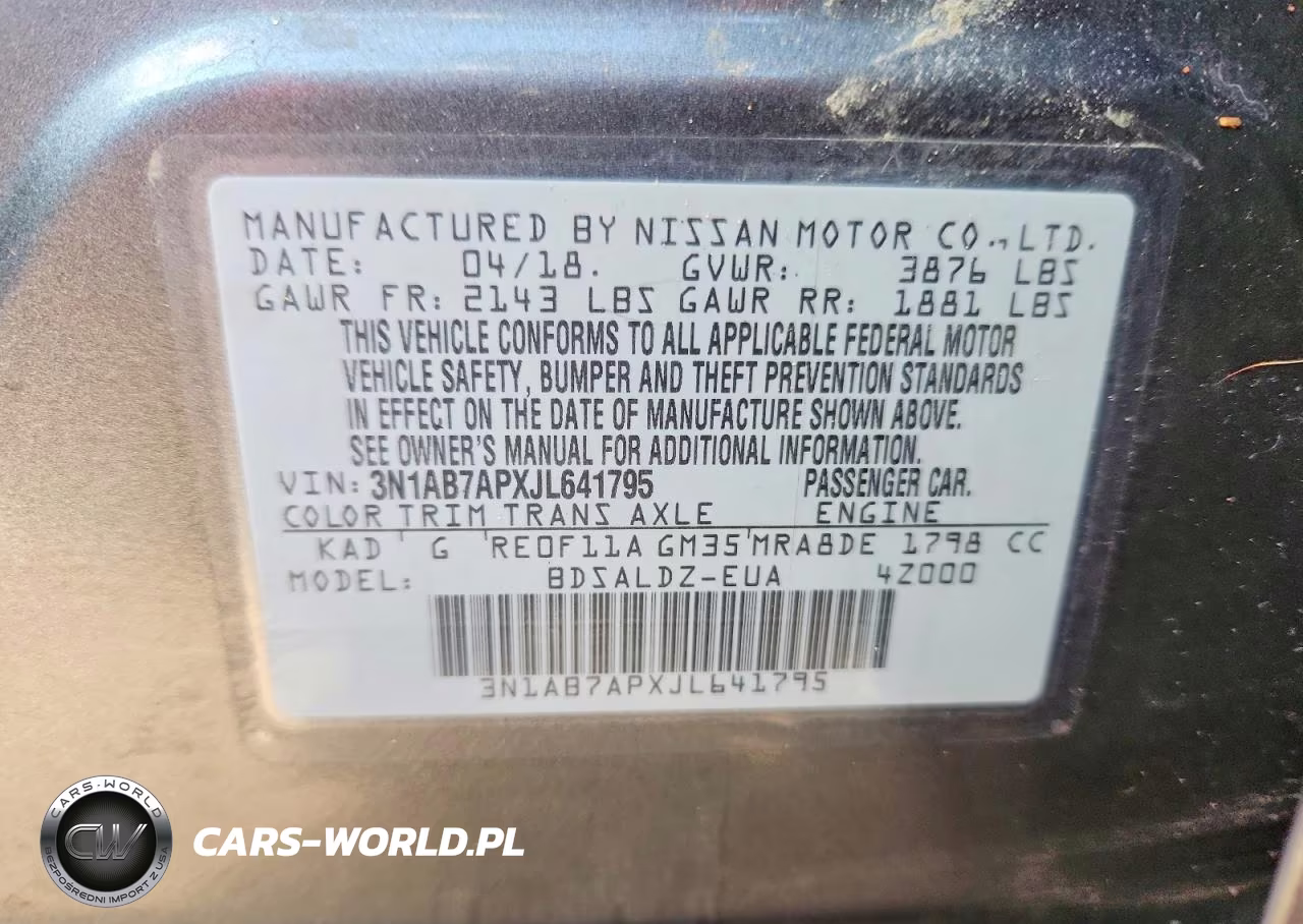 2018 Nissan Sentra Sv VIN:3N1AB7APXJL641795 - 12