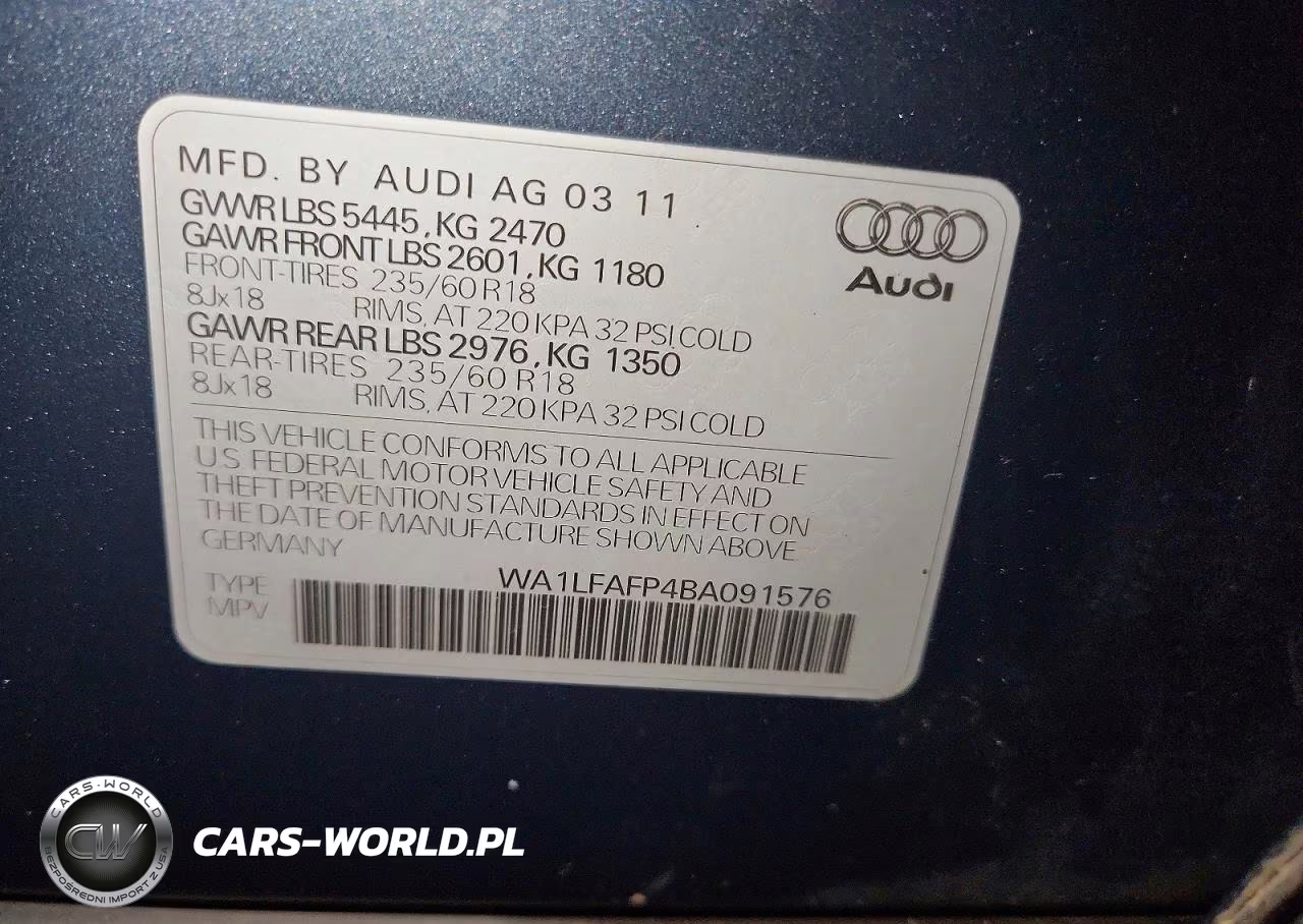 2011 Audi Q5 Premium Plus VIN:WA1LFAFP4BA091576 - 13