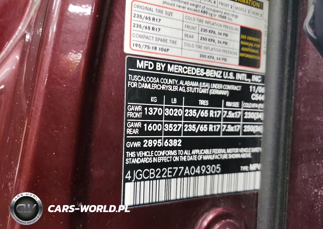 2007 Mercedes-Benz R 320 Cdi VIN:4JGCB22E77A049305 - 13