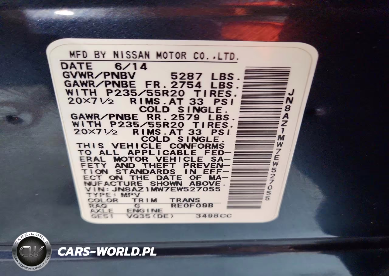 2014 Nissan Murano S VIN:JN8AZ1MW7EW527055 - 13