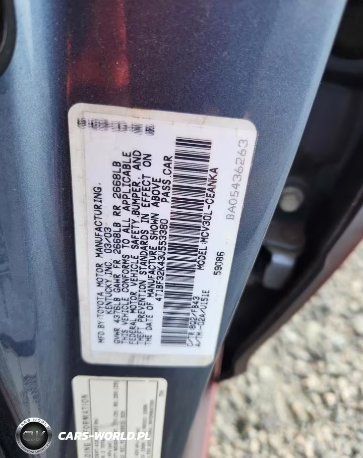 2003 Toyota Camry Le V6 VIN:4T1BF32K43U553380 - 12