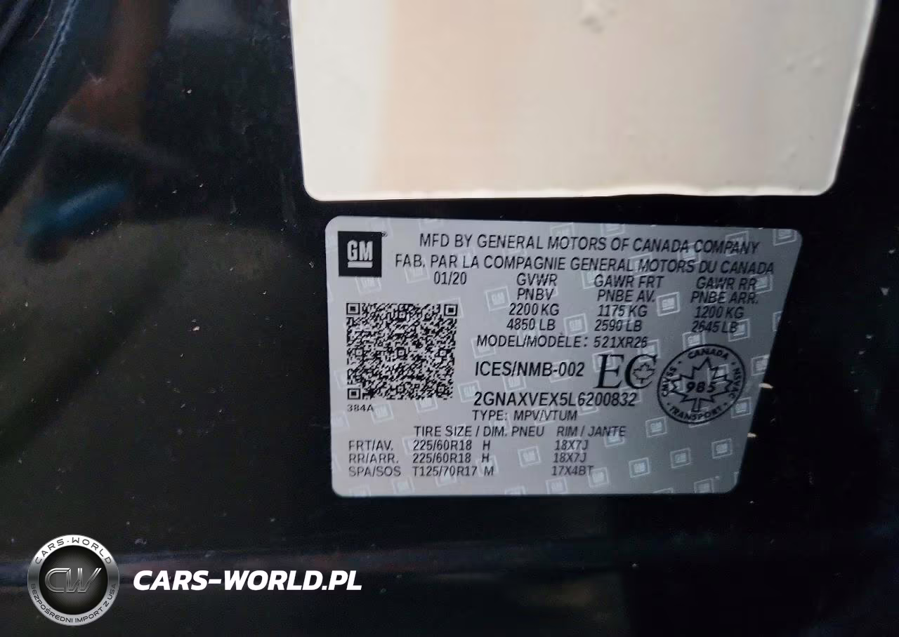 2020 Chevrolet Equinox Lt VIN:2GNAXVEX5L6200832 - 13