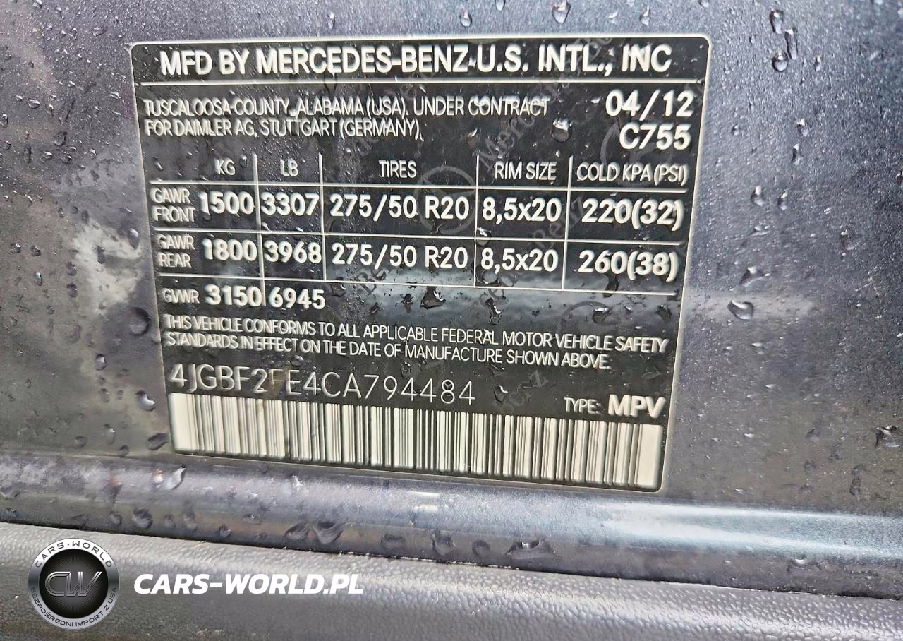 2012 Mercedes-Benz Gl 350 Bluetec VIN:4JGBF2FE4CA794484 - 13
