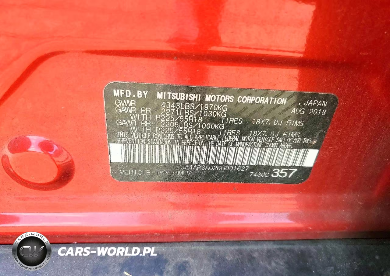 2019 Mitsubishi Outlander Sport Es VIN:JA4AP3AU2KU001627 - 13