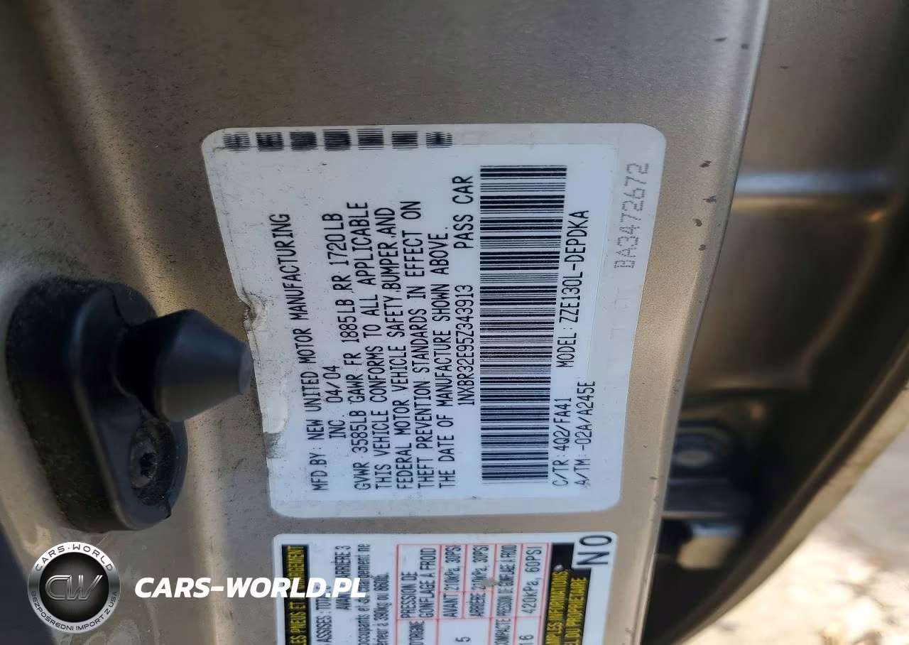 2005 Toyota Corolla Ce VIN:1NXBR32E95Z343913 - 12