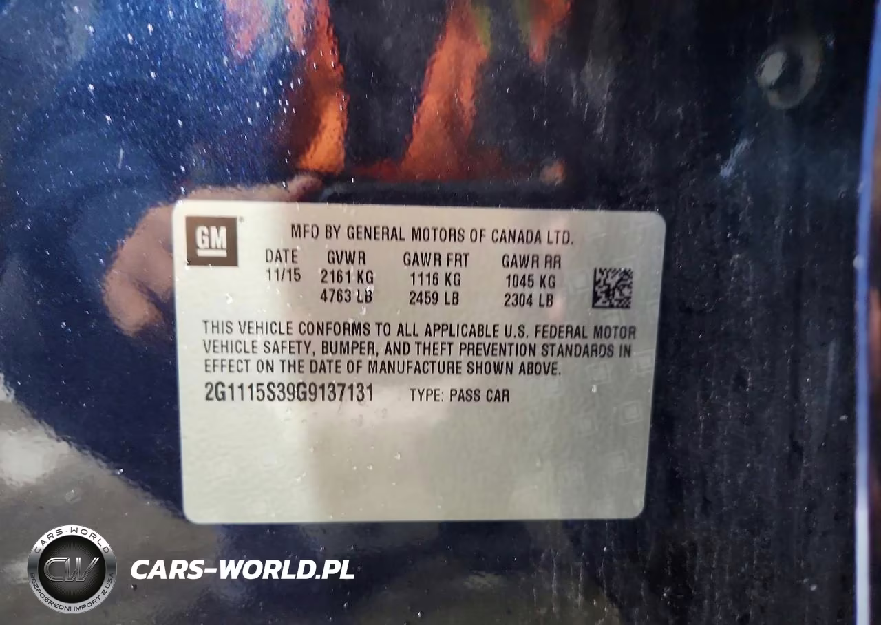 2016 Chevrolet Impala Lt VIN:2G1115S39G9137131 - 12