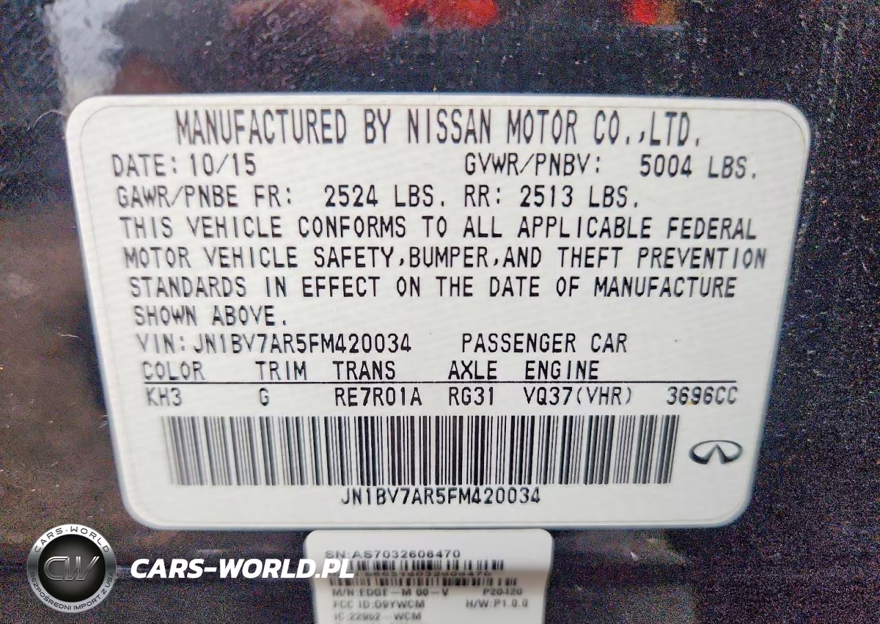 2015 Infiniti Q50 Base VIN:JN1BV7AR5FM420034 - 13