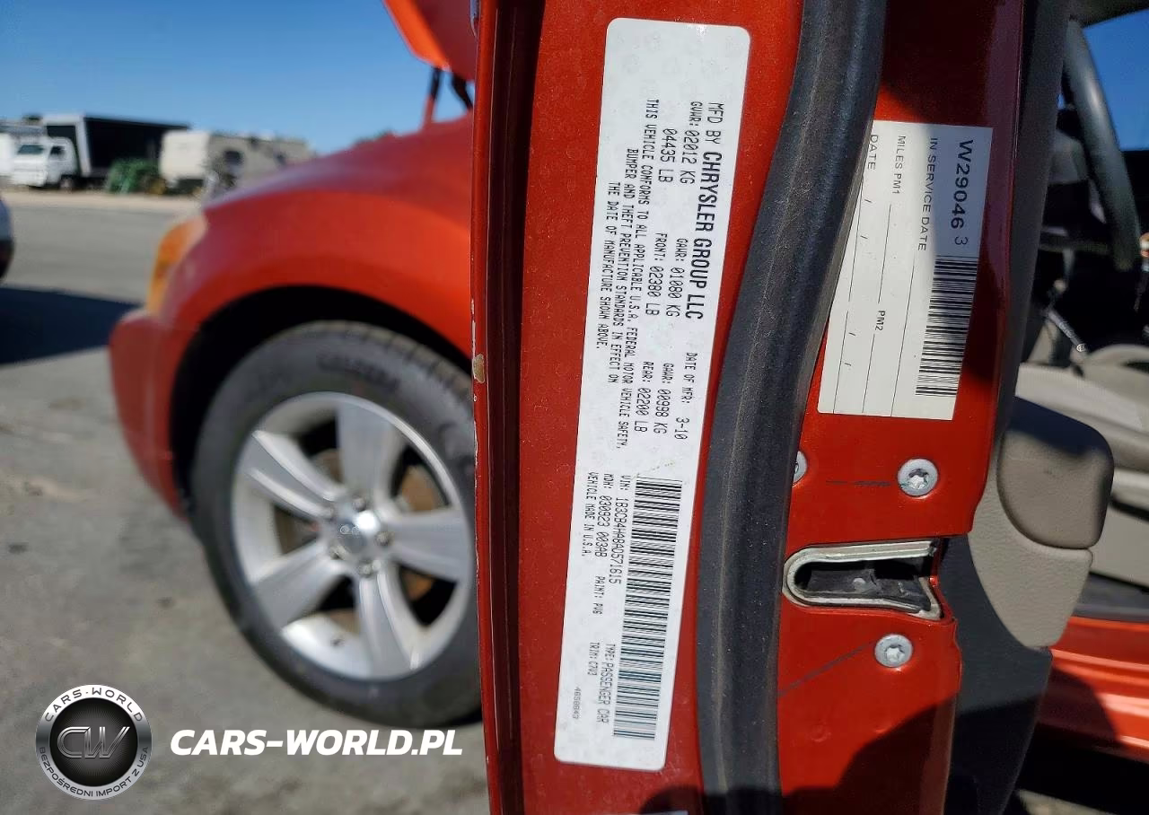 2010 Dodge Caliber Sxt VIN:1B3CB4HA8AD571615 - 12