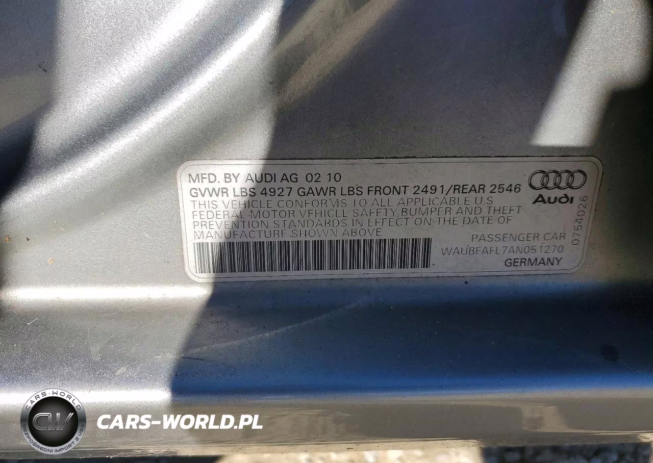 2010 Audi A4 Premium VIN:WAUBFAFL7AN051270 - 13