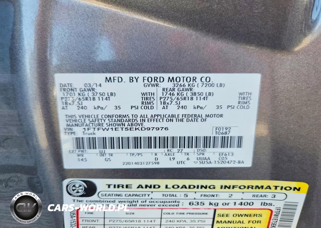 2014 Ford F150 Supercrew VIN:1FTFW1ET5EKD97976 - 12