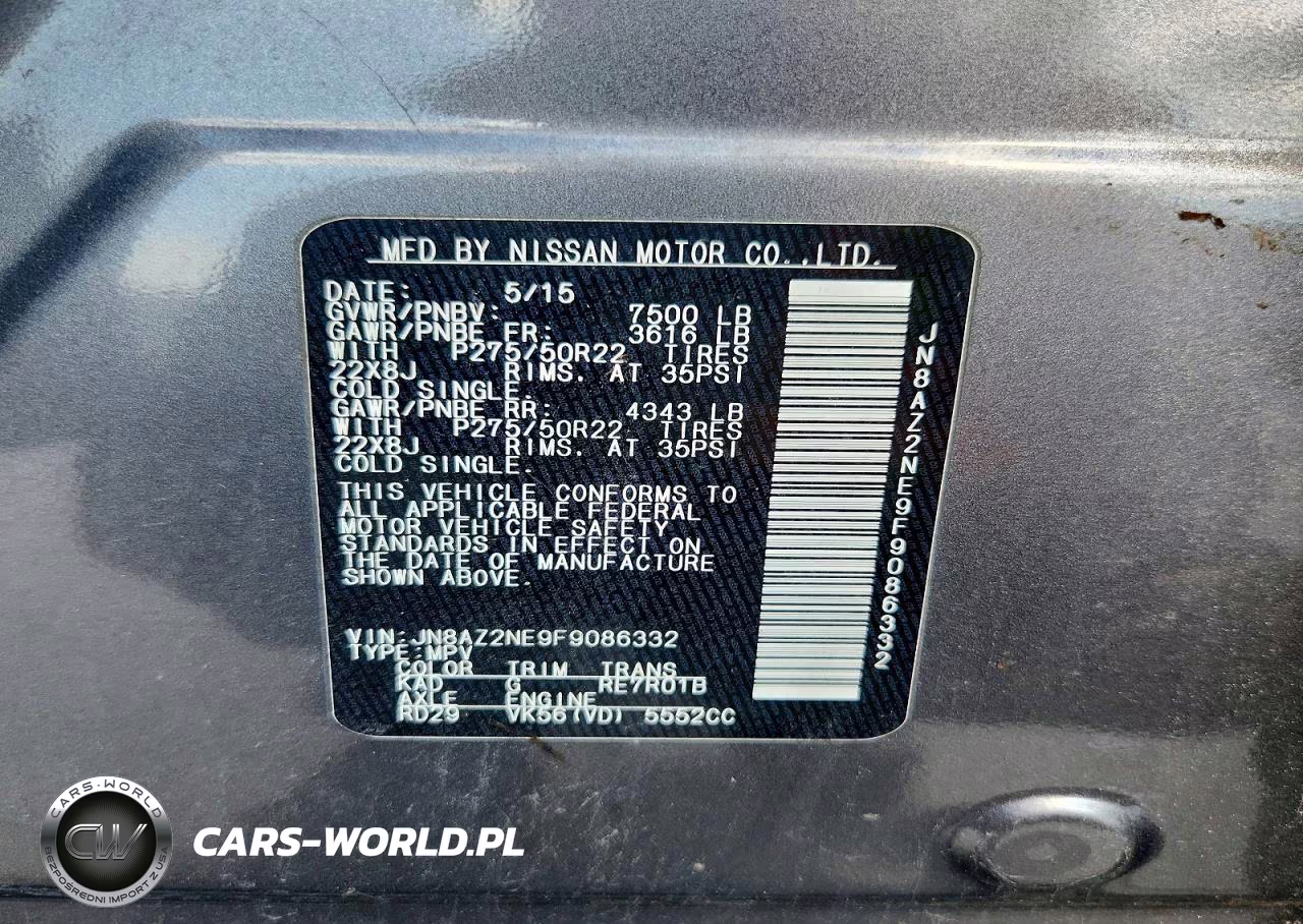 2015 Infiniti Qx80 Base VIN:JN8AZ2NE9F9086332 - 13