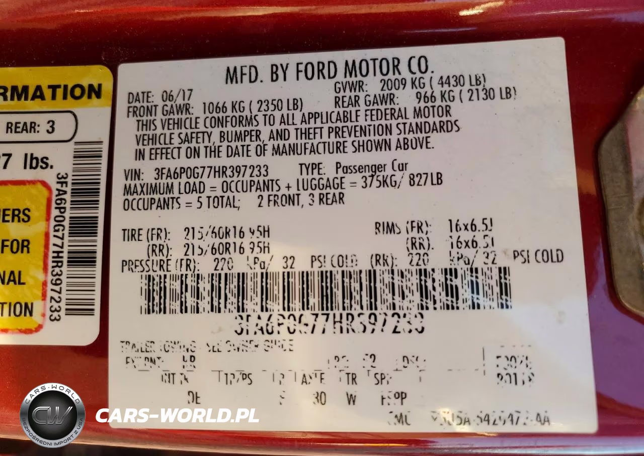 2017 Ford Fusion S VIN:3FA6P0G77HR397233 - 12