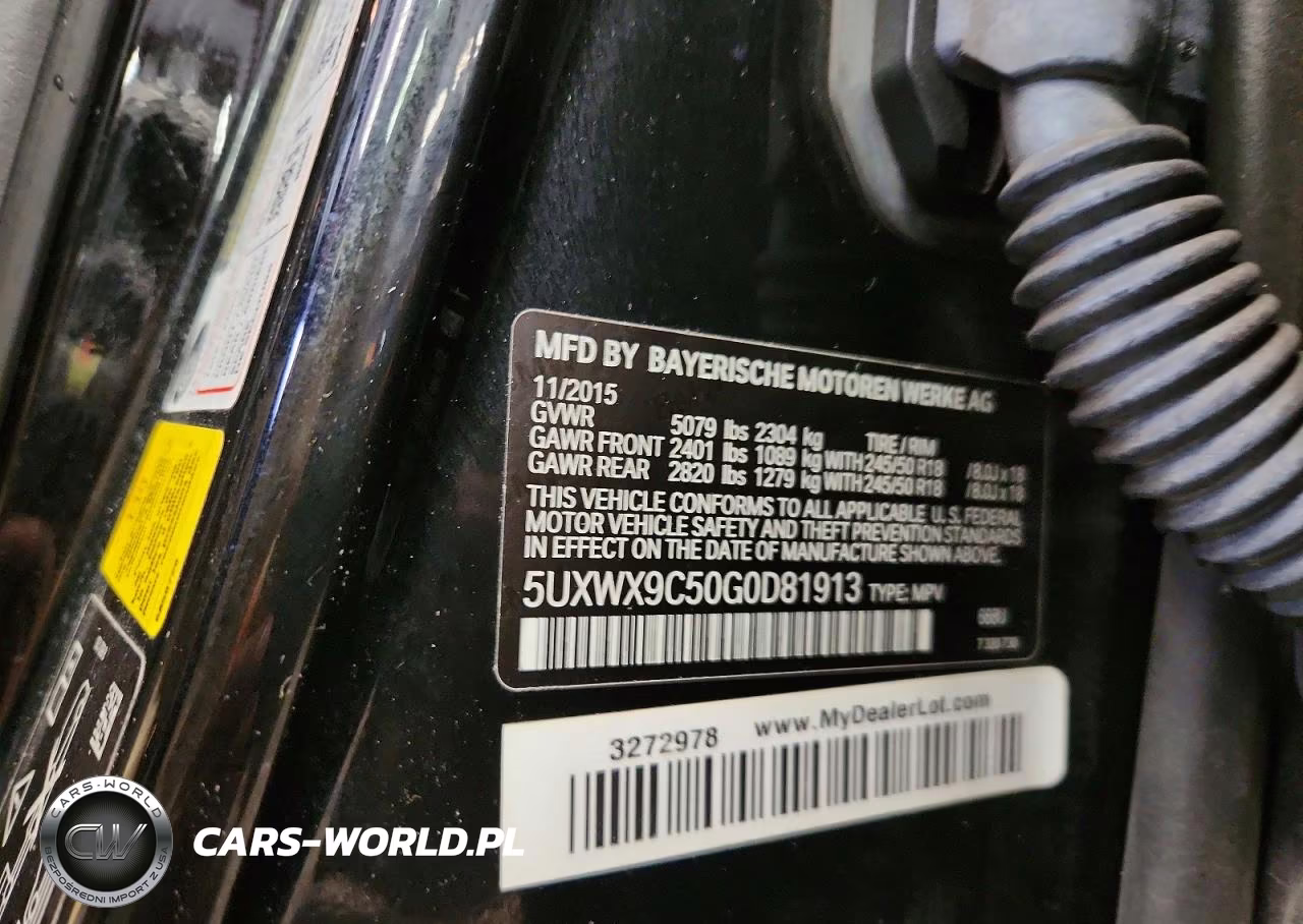 2016 BMW X3 xDrive28I VIN:5UXWX9C50G0D81913 - 13