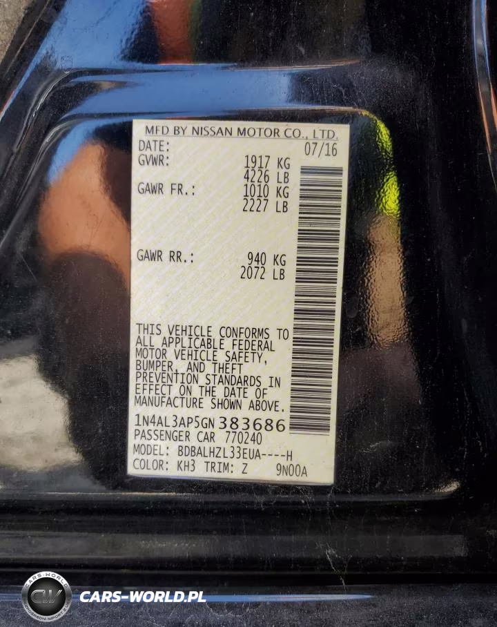 2016 Nissan Altima VIN:1N4AL3AP5GN383686 - 12