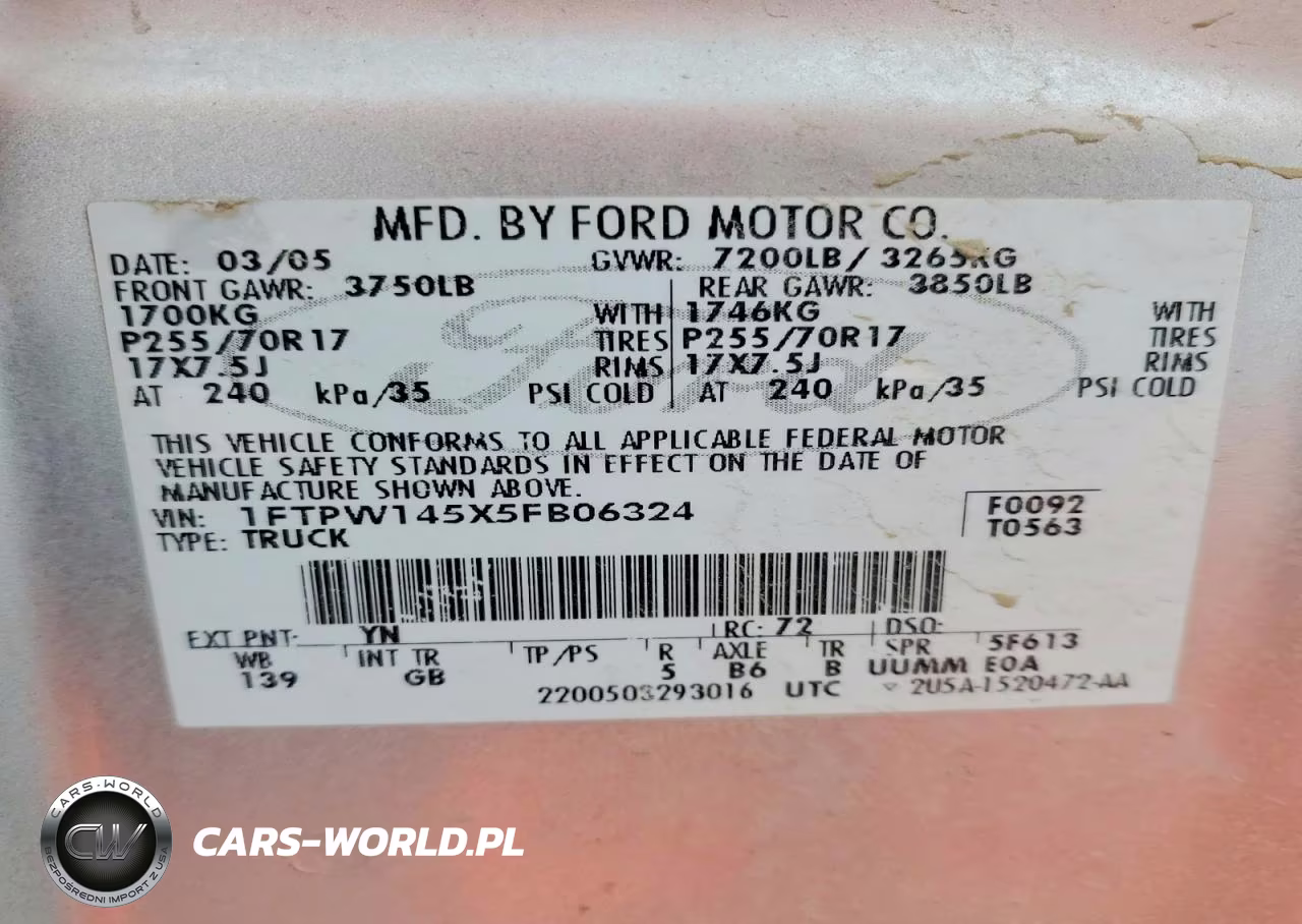 2005 Ford F150 Supercrew VIN:1FTPW145X5FB06324 - 13