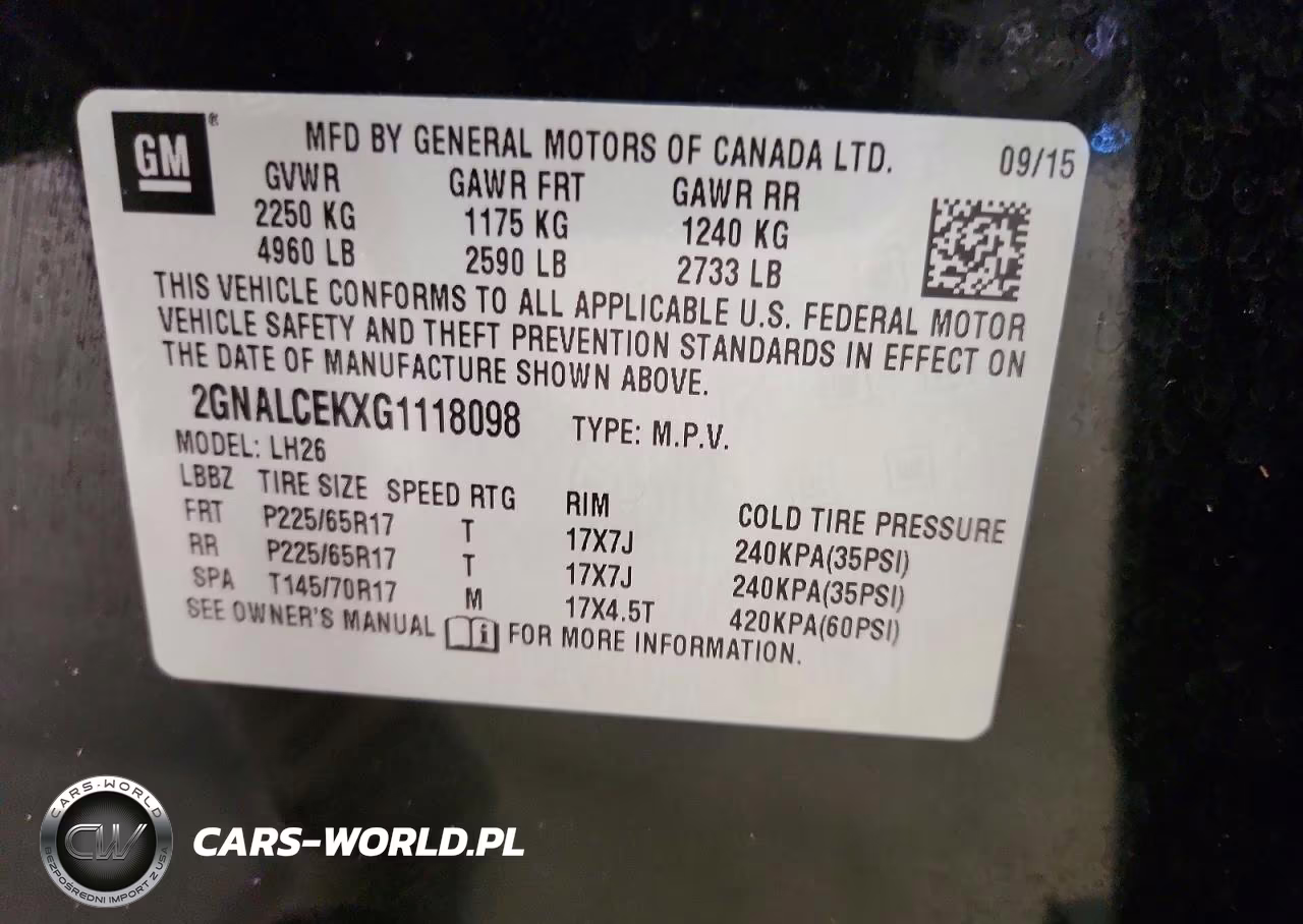 2016 Chevrolet Equinox Lt VIN:2GNALCEKXG1118098 - 13