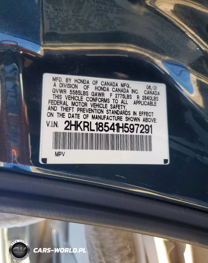 2001 Honda Odyssey Lx VIN:2HKRL18541H597291 - 13