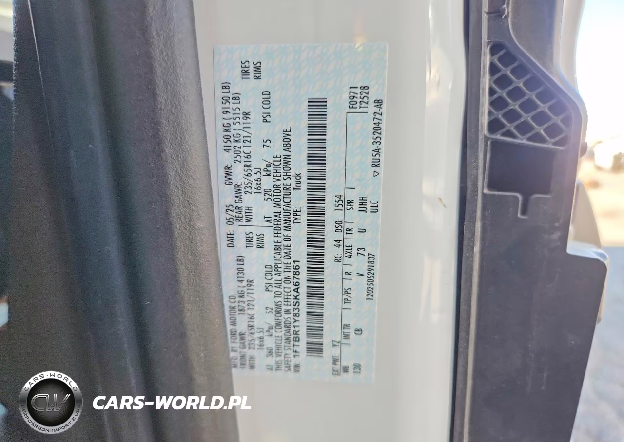 2025 Ford Transit 250 Delivery Van VIN:1FTBR1Y83SKA67861 - 14