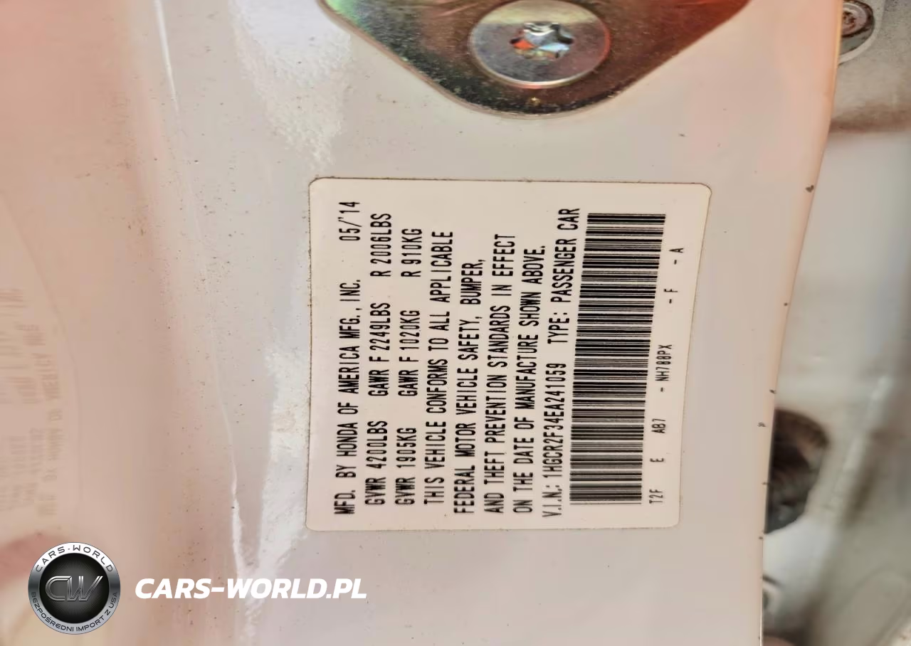 2014 Honda Accord Lx VIN:1HGCR2F34EA241059 - 13