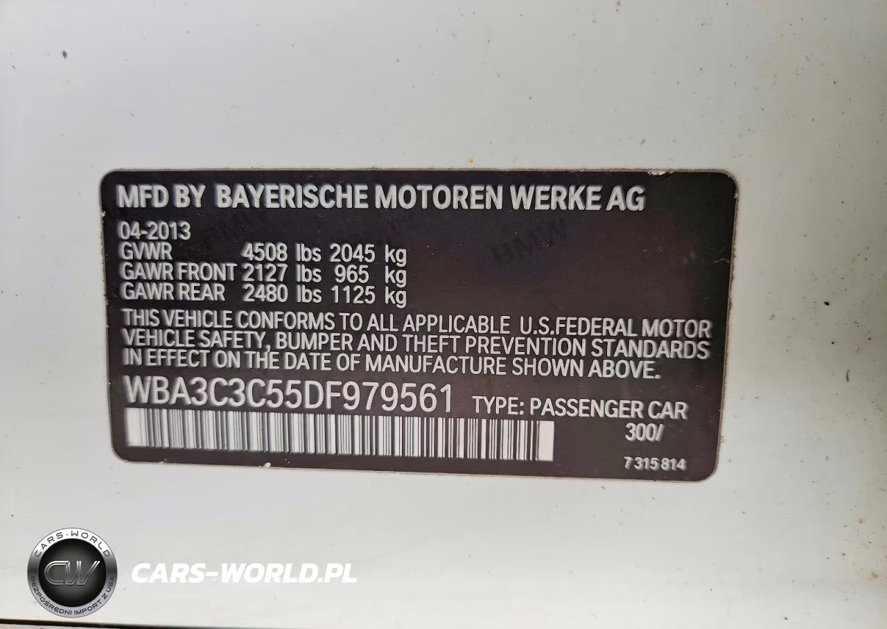 2013 BMW 320 I xDrive VIN:WBA3C3C55DF979561 - 12