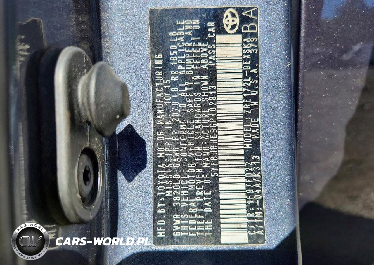 2016 Toyota Corolla S Plus VIN:5YFBURHE9GP402813 - 12