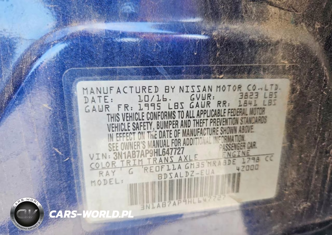 2017 Nissan Sentra Sv VIN:3N1AB7AP9HL647727 - 12