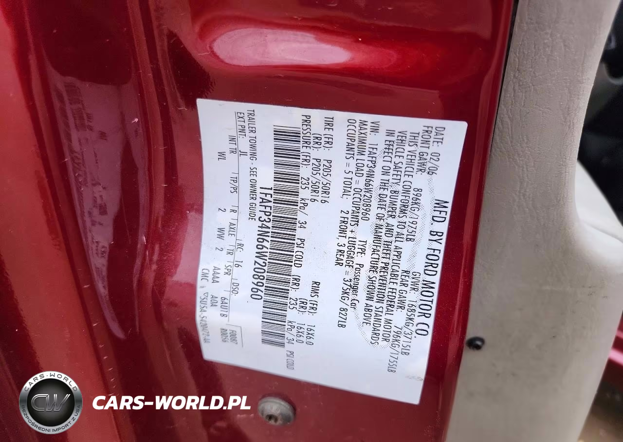 2006 Ford Focus Zx4 VIN:1FAFP34N66W208960 - 12