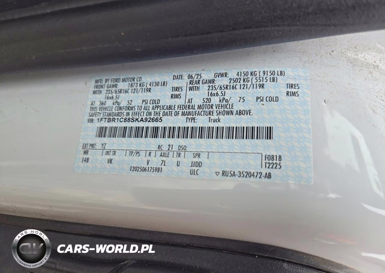 2025 Ford Transit 250 Delivery Van VIN:1FTBR1C88SKA92665 - 13