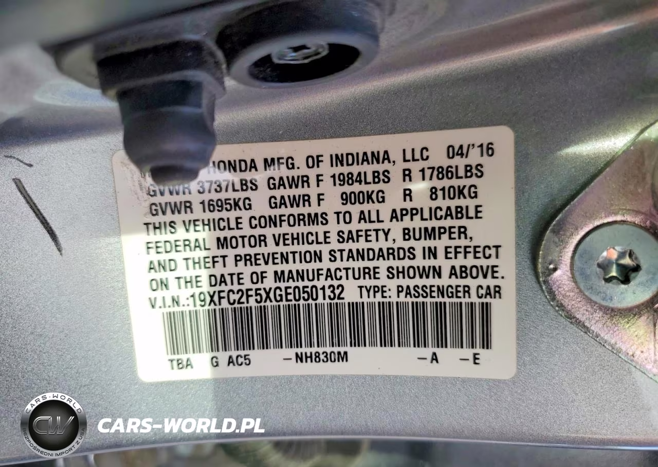 2016 Honda Civic Lx VIN:19XFC2F5XGE050132 - 13