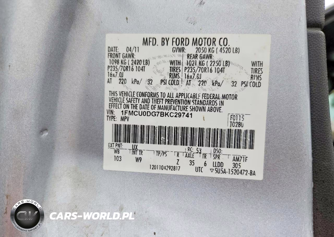 2011 Ford Escape Xlt VIN:1FMCU0DG7BKC29741 - 12