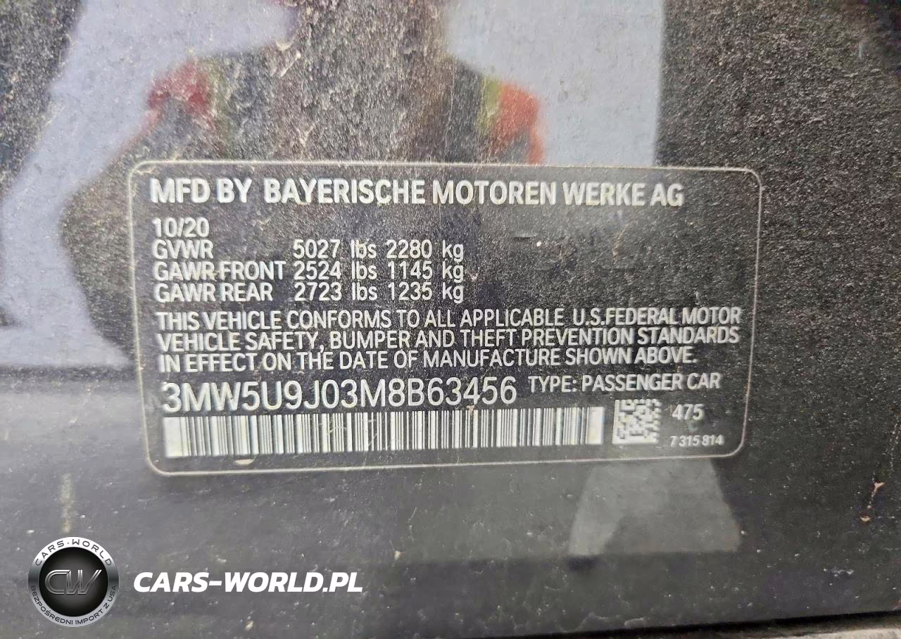 2021 BMW M340Xi VIN:3MW5U9J03M8B63456 - 12