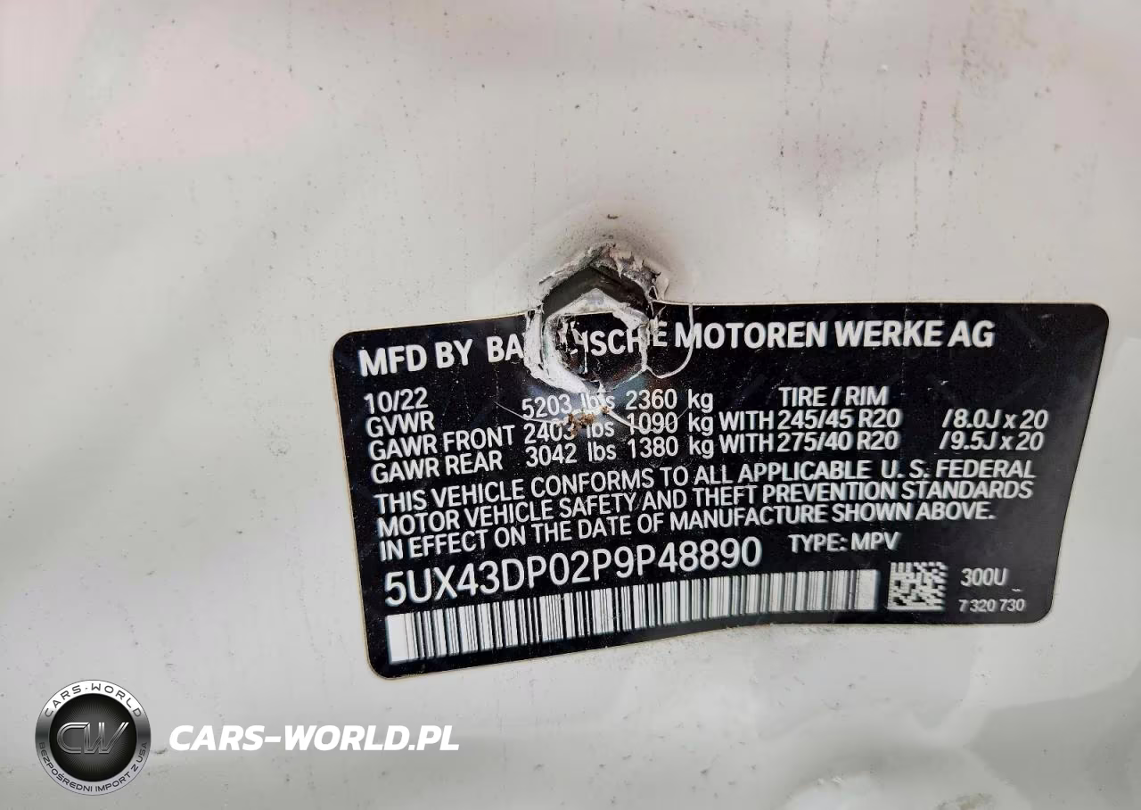 2023 BMW X3 Sdrive30I VIN:5UX43DP02P9P48890 - 14