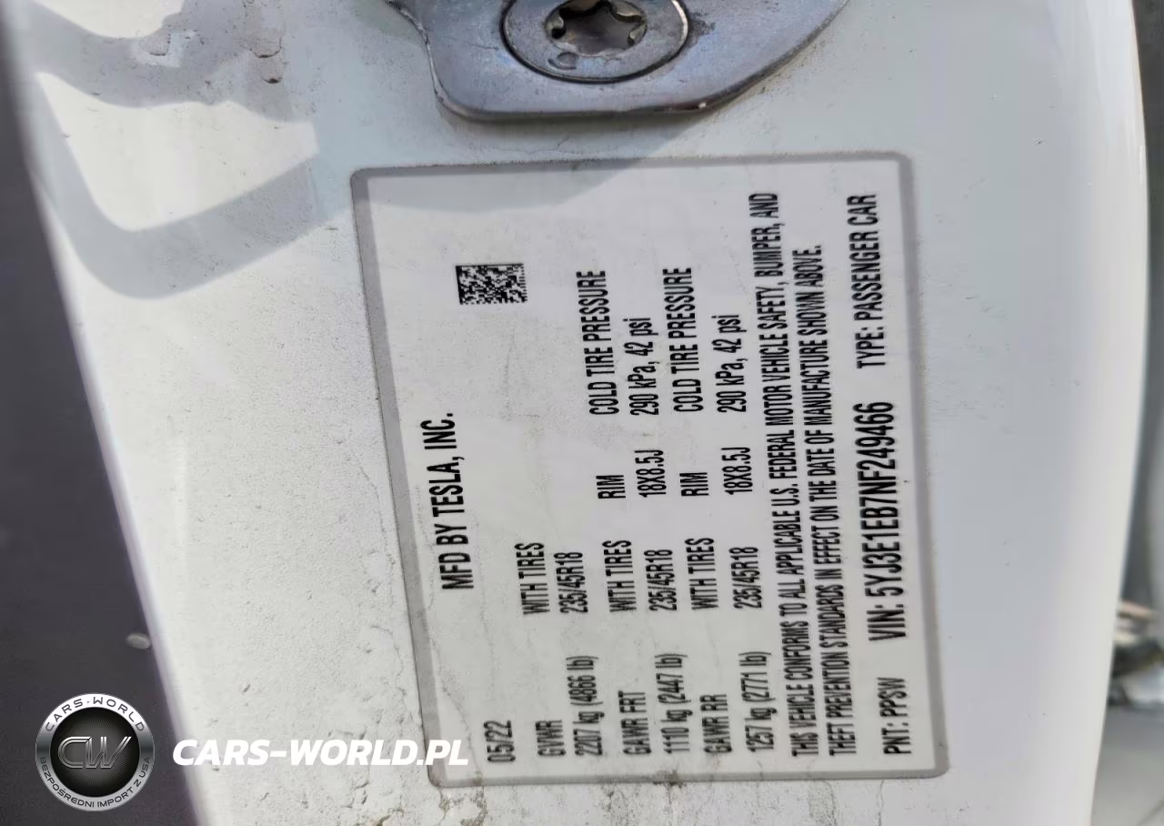 2022 Tesla Model 3 VIN:5YJ3E1EB7NF249466 - 12