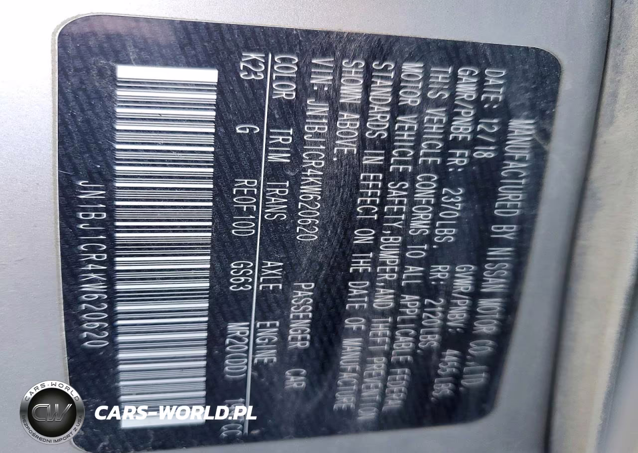 2019 Nissan Rogue Sport S VIN:JN1BJ1CR4KW620620 - 13