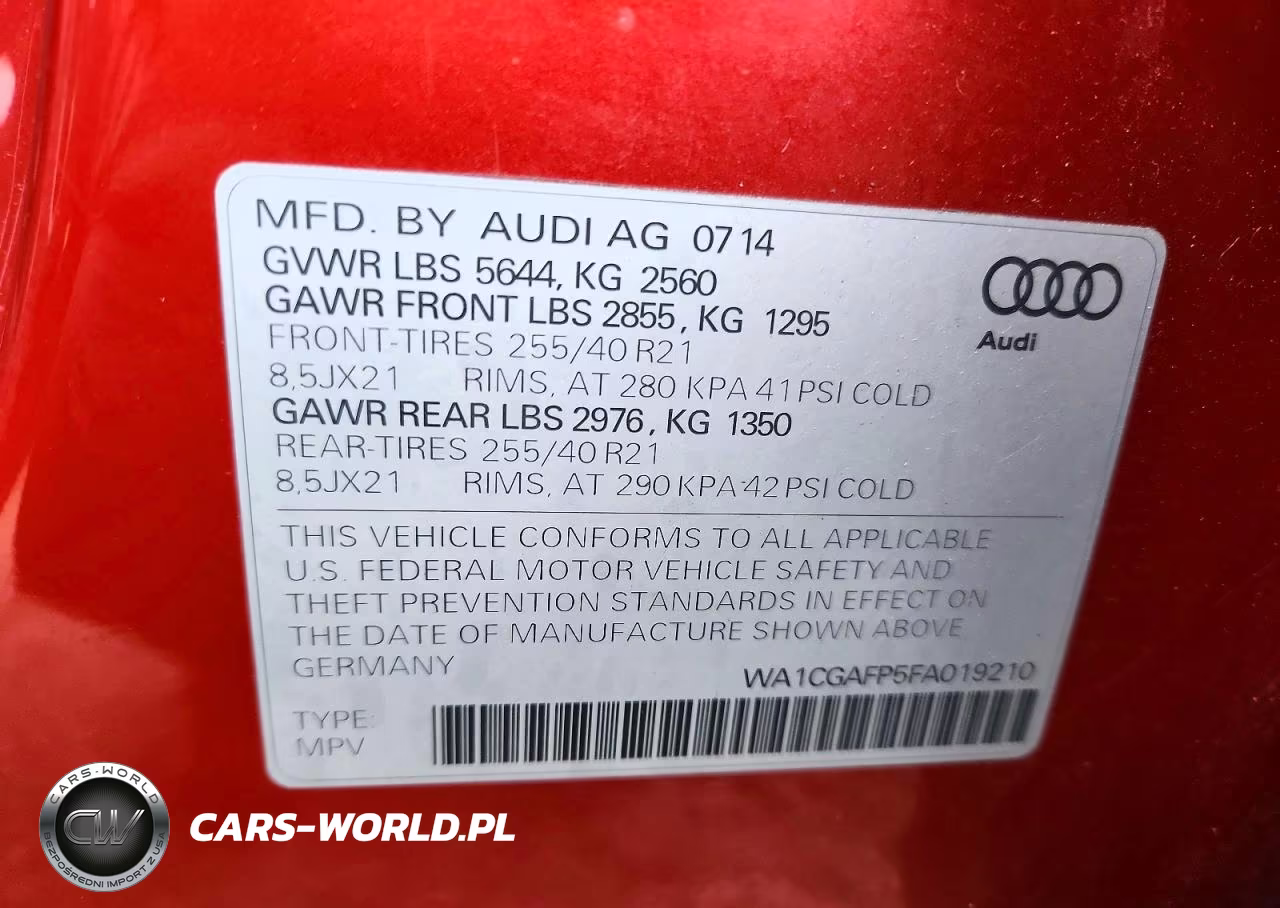 2015 Audi Sq5 Premium Plus VIN:WA1CGAFP5FA019210 - 13